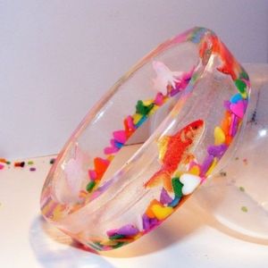 OUTFIT Bijoux Résine Acrylique Bracelet Bracelet Exagéré Éblouissant Multicolore Large Irrégulier Carré Acrylique Bracelets Pour Femmes - Product Image 4