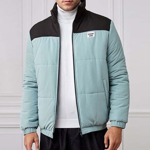 2024 ODM/OEM Men's <b>Winter</b> Warm Puffer Jacket High Quality Canvas Stand Color Block Zipper <b>Coat</b> Custom Logo <b>Hooded</b> Long Cheap - Product Image 3
