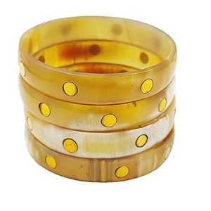 Brazalete Apilable Ecológico Estilo Amor, Hecho de Cuerno Natural con Detalles de Latón, Pulido a Mano, Joyería de Moda - Product Image 3