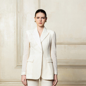 Gran oferta, Blazers para mujer, BLAZER con muescas CLEF con solapa, tela ecológica, logotipo personalizado, ropa de moda para mujer, marca de lujo - Product Image 4