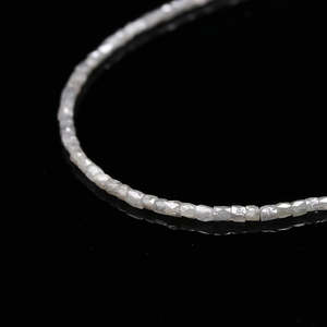 Perle de diamant blanc naturel facetté en forme de coussin, perle fantaisie en tube, cadeau d'anniversaire pour elle, diamants en vrac - Product Image 2