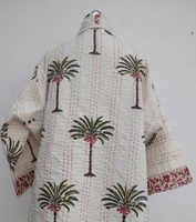 Veste bohème à manches longues pour femme, haut de Collection d'hiver, imprimé Kantha, fait à la main, grande taille