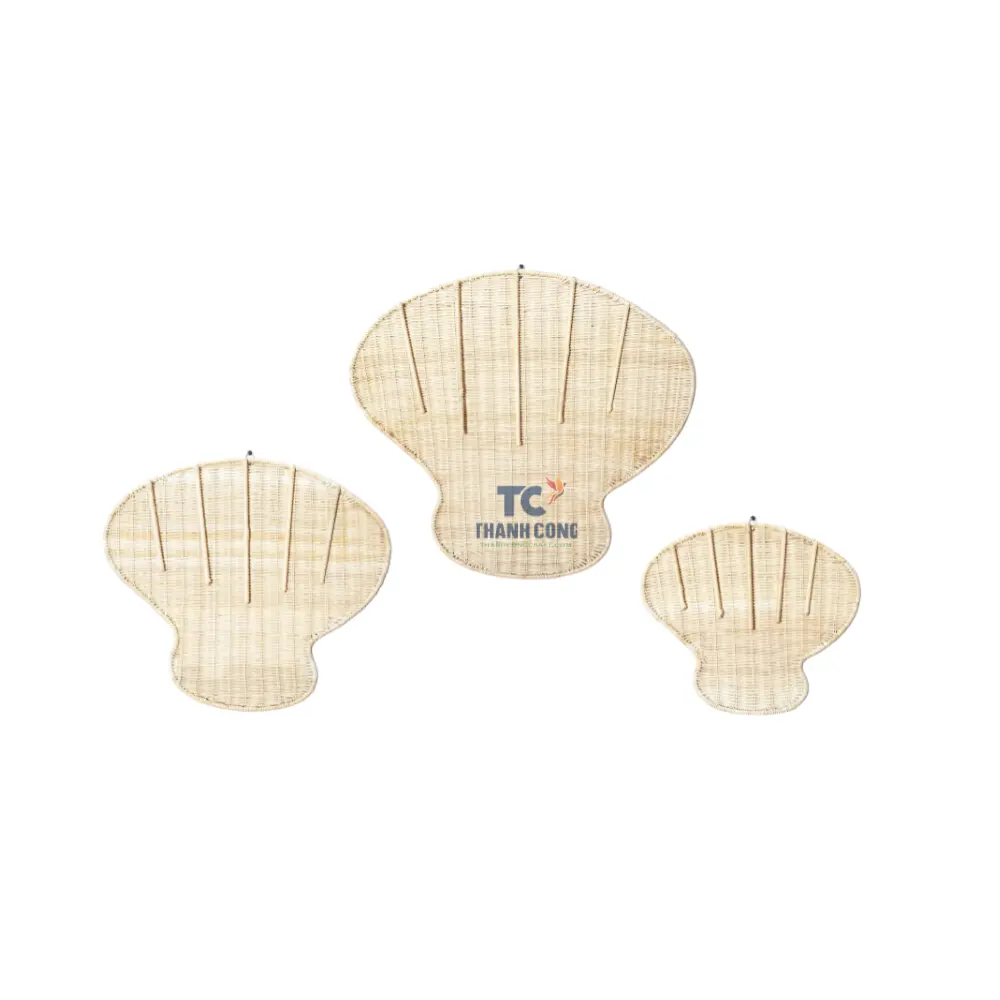 Set di conchiglie di mare a forma di decorazione da parete per bambini in Rattan per bambini e vivaio decorazione in Rattan muro appeso a forma di animale Vietnam all'ingrosso