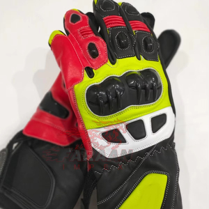 Guantes de motocicleta amarillos de neón 2025 Guantes de moto de carreras unisex Impresión de logotipo personalizado Guantes de carreras protectores multicolores - Product Image 2