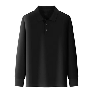 เสื้อโปโลแขนยาวคอโปโลผ้าฝ้าย100% หรูหราสำหรับผู้ชายขายส่งตามสั่ง - Product Image 5