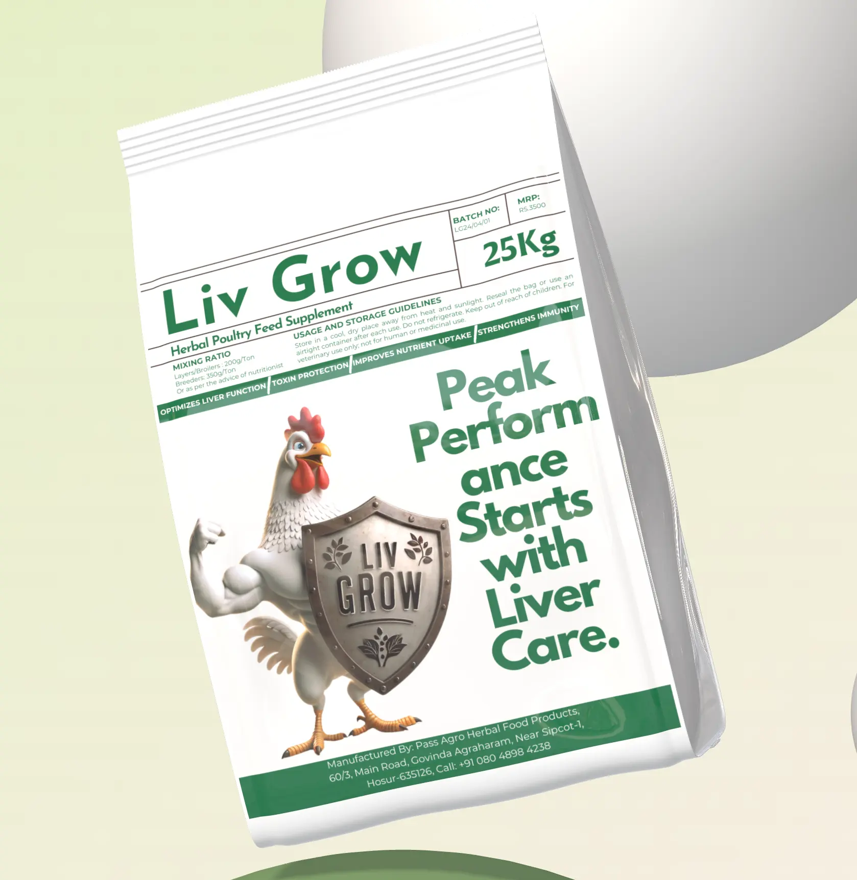 Liv Grow: Herbal Liver Health Enhancer for Poultry, Optimizes Liver Function, Boosts Growth & Productivity
