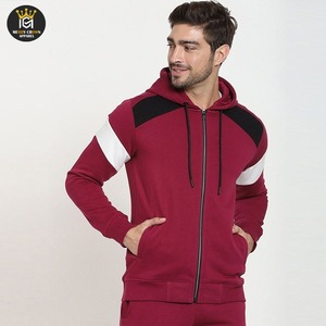 Sudadera con capucha y cremallera para hombre 100% algodón ecológico transpirable bordado manga larga invierno al aire libre Casual cremallera completa - Product Image 1