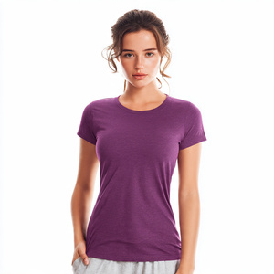 Camiseta de Yoga para Mujer, Ligera, Deportiva, de Manga Corta, Cuello Redondo, para Ejercicio - Product Image 3