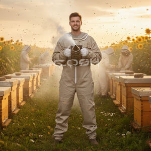 Traje de Apicultor de Alta Calidad, Protección Completa, Algodón/Poliéster, Resistente a Cortes y al Calor, Ropa de Seguridad para Apicultura - Product Image 5