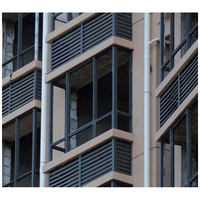 Fenêtre à persiennes en aluminium extrudé, cadre de sécurité, volet anti-tempête, verre, lame en PVC, aluminium, fenêtres à persiennes extérieures