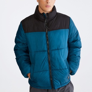OEM Custom Men's Puffer Jacket High Quality Casual Quilted Shinny Fabric Breathable with Stand Collar Pocket <b>Decoration</b> Low MOQ - Product Image 1