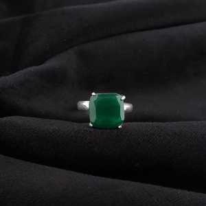 Bague en argent sterling 925 faite à la main, onyx vert taille ovale, certifiée IGI, 1,40 carat, bijou cadeau pour mère, épouse, femme - Product Image 1