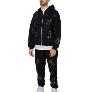 Venta caliente Ropa informal Trajes de chándal de diamantes de imitación Manga larga Color personalizado Diseño diferente Trajes de chándal de diamantes de imitación - Product Image 1