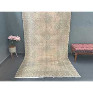 4.9x9.1 ft Vintage Rug, <b>Brown</b> Moroccan Turkish <b>Wool</b> Rug - Product Image 1