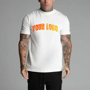 เสื้อยืดผ้าฝ้าย100% สำหรับผู้ชายเสื้อยืดสไตล์สตรีทแวร์สีขาวทึบทรงหลวมพิมพ์โลโก้ได้ตามต้องการ - Product Image 6