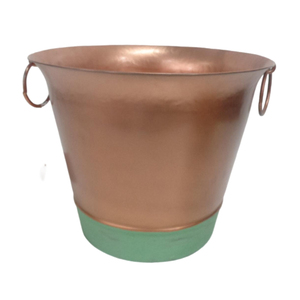 หม้อตั้งโต๊ะสไตล์โมเดิร์นดีไซน์รูปทรงกลมทำจากโลหะทองแดงโบราณสำหรับตกแต่งสวน - Product Image 4