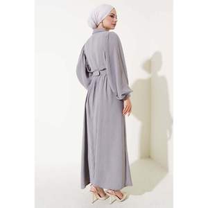 Robe col chemise à manches ballon Smoke - Product Image 3