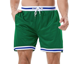 Short rétro en maille brodé pour homme avec poches Athletic Gym American Respirant Basketball Mesh Shorts Prix raisonnable OEM - Product Image 1