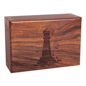 Urnas de cremación de faro guía para cenizas de adultos Hombre Mujer Hecho a mano en urnas funerarias de entierro de palisandro para cenizas - Product Image 3