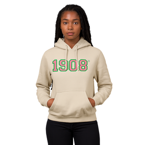 1908 neutre pull à capuche Premium coton mélange grec sororité vêtements personnalisé brodé Divine neuf HBCU grec vie vêtements - Product Image 1