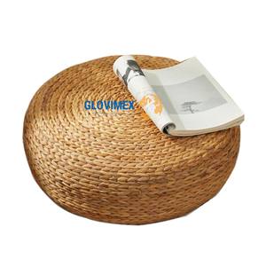 ที่นั่งโต๊ะน้ำชาทรงกลมทำจากหญ้าทะเลเก้าอี้ออตโตมันผักตบชวา - Product Image 1