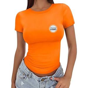 T-shirt à col rond à manches longues en coton Supima pour femme - Product Image 2