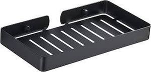 Porte-savon mural en aluminium noir avec revêtement en poudre, style simple, pour salle de bain, décoratif et porte-savon - Product Image 3