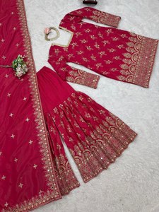 ชุดชาราราสำหรับผู้หญิงปี 2025 เสื้อผ้าเด็กผู้หญิงสไตล์ปากีสถาน ชุดปัญจาบแบบใหม่ล่าสุด พร้อมบริการตัดเย็บตามขนาด ราคาประหยัด - Product Image 3