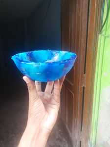 Mini vajilla de resina Azul Ecológica de primera calidad, cuencos de servicio de Color Aqua Swirl brillante para ensalada, alimentos de frutas, hogar, Hotel, restaurante - Product Image 3