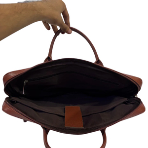 Sac à main professionnel pour ordinateur portable en cuir véritable de qualité supérieure, léger, avec fermeture éclair, élégant et luxueux, pour hommes - Product Image 2