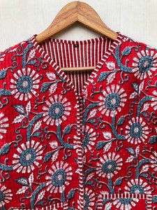 Chaqueta Acolchada de Algodón Boho Hecha a Mano para Mujer, Abrigo con Estampado de Bloques, Fabricante al por Mayor al Mejor Precio - Product Image 4