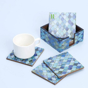 High Quality Eco-Friendly MOP Rattan <b>Woven</b> Bohemian Style Square <b>Coasters</b> Table Decoration Rustic Design Drinks OEM Acceptable - Product Image 5