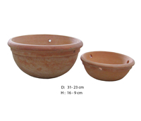 Ensemble de 2 jardinières de jardin en terre cuite Pot de fleur en poterie de décoration Grande jardinière en argile céramique Intérieur et extérieur pour plantes et décoration