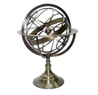 Globe Rotatif de Bureau en Aluminium, Artisanat Indien de Luxe, Design Antique, Article Décoratif pour la Maison, Cadeau de Haute Qualité