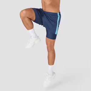 Short de gym double couche pour hommes, respirant, léger, pour l'entraînement, pour la course, avec logo personnalisé, vêtements de sport athlétiques, short décontracté - Product Image 4