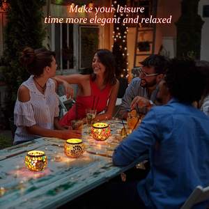 Bougeoir en mosaïque de verre de style européen à la mode multicolore de luxe - Product Image 6