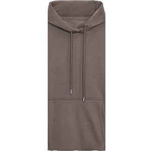 Robe sweat-shirt d'hiver en molleton 100% coton pour femme, personnalisée, écologique, respirante, coupe-vent, gaufrée, brodée, marron, col rond - Product Image 3