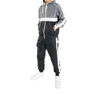 Ensemble de survêtement coupe-vent en nylon personnalisé avec logo, veste respirante, ensemble deux pièces pour hommes, survêtement zippé 2026 - Product Image 1