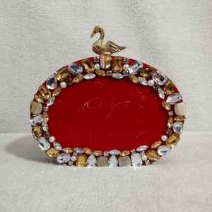 Nouveau Look Antique Perlé Résine Pochette Imitation Perle Plaqué Or Vintage Papillon Solide Charme Ensemble Complet Art Créatif - Product Image 1