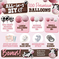 Kit de décoration MIQI pour fête à la ferme, anniversaire, baby shower, accessoires de décoration 'Go Wild', guirlande de ballons DIY en feuille d'aluminium et latex pour anniversaire