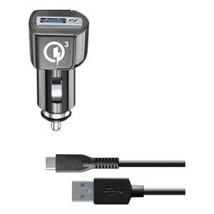 Cargador de Coche USB Tipo-C de 18W para Qualcomm, Kit CBRHUKITQCTYCK, Adaptador para Encendedor de Cigarrillos, Categoría de Producto: Cargadores y Adaptadores - Product Image 1