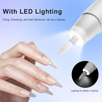 Machine à ongles électrique professionnelle portable rechargeable avec moteur sans balais en acier inoxydable, 5 vitesses réglables, 18000 tr/min