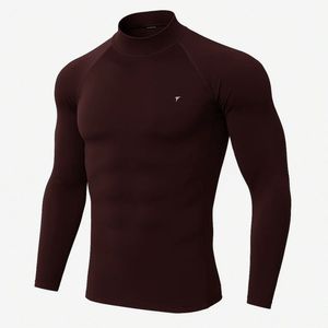 Camiseta Deportiva de Compresión para Hombre, Camiseta de Cuello Alto de Alta Calidad, Camisetas Ajustadas para Gimnasio, Servicio Personalizado y OEM - Product Image 2