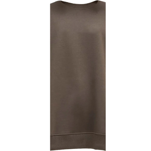 Eco-Friendly Winter Women's Solid Embroidered Breathable <b>Fleece</b> Crew Neck Sweatshirt Front Pure <b>Brown</b> Windproof Polyester/Cotton - Product Image 3