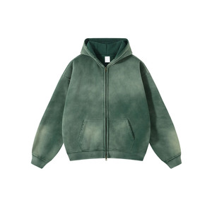 Sudadera con capucha de lavado ácido de peso pesado 500 GSM al por mayor 100% algodón y poliéster diseño de hombro caído de gran tamaño personalizado para el invierno - Product Image 4