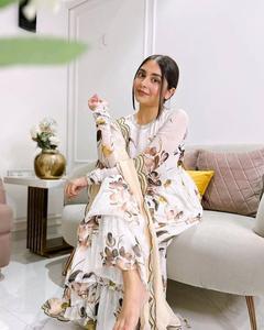 Bollywood Style Kurti Sharara Set Heavy Georgette With Digital Print (Fully <b>Stitched</b>) Weddings and Parties for Womens and Girls - Product Image 3