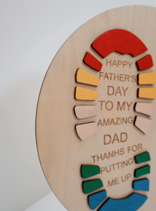 Cadeau de fête des pères en bois personnalisé-Conception d'empreinte ronde écologique VIET FARGIMEX - Product Image 2