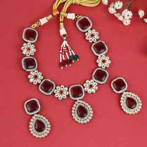 Últimos diseños, collares hechos a mano, joyería india para mujer, ropa de boda, conjuntos de joyería nupcial, conjuntos de joyería chapada en oro para mujer - Product Image 5