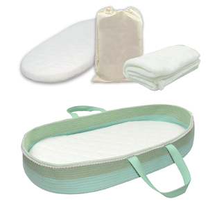 High Density Sponge Pad Kid-Friendly Babies Handmade 100% Cotton Rope Diaper Cotton Changing <strong>Basket</strong> - Product Image 2