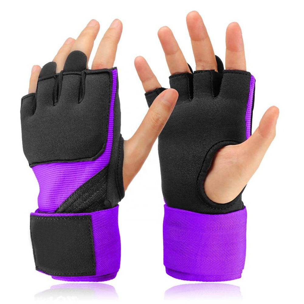 Power Punch Custom Neoprene Half Finger Hand Wraps with Gel Padding Breathable Water
